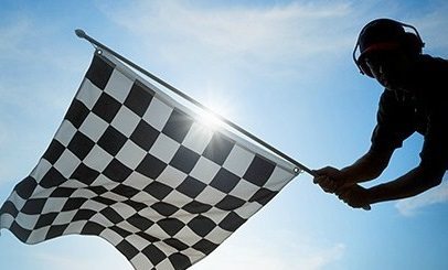 Flagman with checker flag